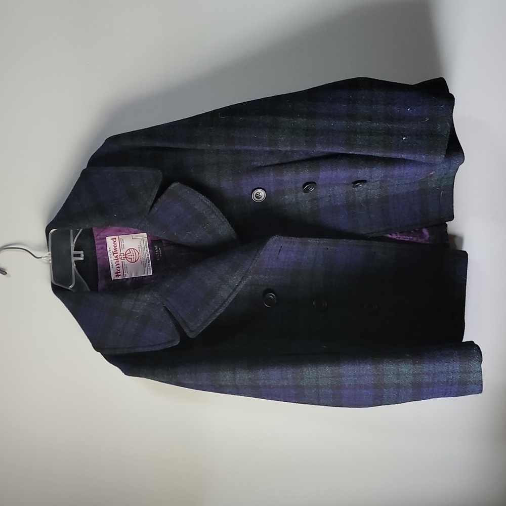 Harris Tweed Plaid Coat